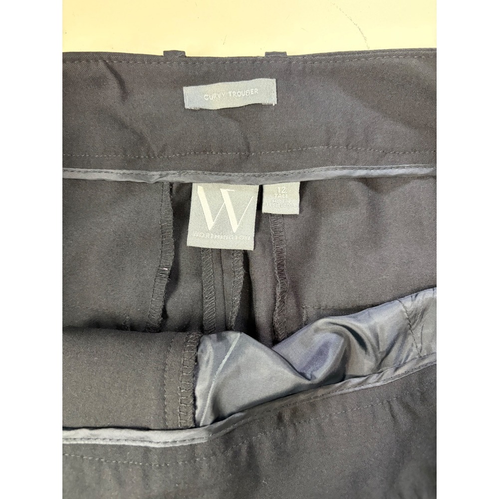 Worthington Curvy Trouser Black Wide Leg Dress Pants Womens 12 Tall Professional - Picture 5 of 6